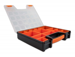 18420 Delock Sorting box with 14 compartments 312 x 272 x 60 mm orange / black
