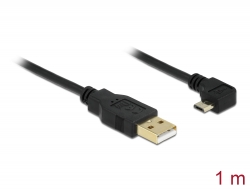 83147 Delock Kabel USB-A Stecker > USB micro-B Stecker gewinkelt 90° links / rechts