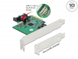 90068 Delock Karta PCI Express x4 do 1 x wewnętrzne USB 3.2 Gen 2 key B 20 pin żeńskie