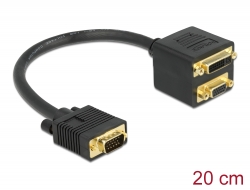 65068 Delock Adapter VGA Stecker zu VGA und DVI 24+5 Buchse
