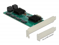 90072 Delock Placă PCI Express x1 SATA cu 8 porturi - Factor de formă cu profil redus