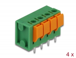 66270 Delock Priključni blok s gumbom za PCB s 4 zatika visine 5,08 mm, okomiti, 4 komada