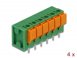 66271 Delock Priključni blok s gumbom za PCB s 6 zatika visine 5,08 mm, okomiti, 4 komada
