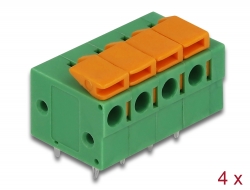 66275 Delock Priključni blok s gumbom za PCB s 4 zatika visine 5,08 mm, vodoravne, 4 komada