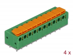 66278 Delock Priključni blok s gumbom za PCB s 10 zatika visine 5,08 mm, vodoravne, 4 komada