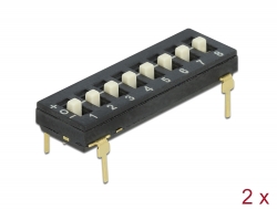 66306 Delock Interruptor DIP Tri-State de 8 dígitos de 2,54 mm de paso THT vertical negro 2 piezas