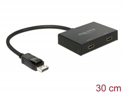 87666 Delock Répartiteur DisplayPort 1.2 1 entrée DisplayPort > 2 sorties HDMI