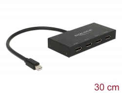 87693 Delock DisplayPort 1.2-es elosztó 1 x mini DisplayPort-bemenet > 4 x DisplayPort-kimenet 4K