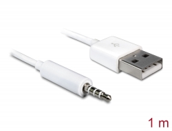 83182 Delock Cable USB-A male > Stereo jack 3.5 mm male 4 pin IPod Shuffle 1 m