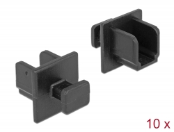 64010 Delock Κάλυμμα σκόνης για θηλυκό USB 3.0 Τύπου-B με λαβή 10 μαύρων τμημάτων
