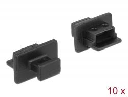 64011 Delock Prachová záslepka pro USB 2.0 Type Mini-B samice s uchopením 10 kusů černá