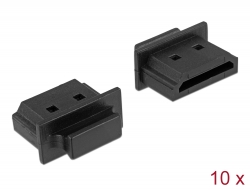 64029 Delock Capot noir pour HDMI-A femelle avec prise 10 pièces