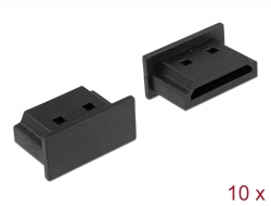 64030 Delock Capot noir pour HDMI A femelle sans prise 10 pièces