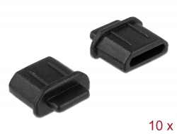 64031 Delock Capac de praf pentru HDMI micro-D mamă cu mâner, 10 bucăți, culoarea neagră