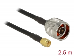 89420 Delock Antenna Cable N plug to SMA plug LMR/CFD200 2.5 m low loss