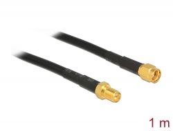 89423 Delock Antenna Cable RP-SMA plug > RP-SMA jack CFD/RF200 1 m low loss 