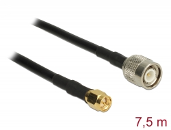 89508 Delock Cablu de antenă cu mufă TNC tată > SMA tată RG-58 C/U 7,5 m