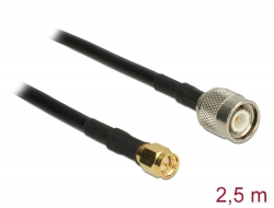 89510 Delock Cablu de antenă cu mufă TNC tată > SMA tată RG-58 C/U 2,5 m