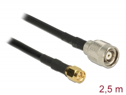 89514 Delock Antenna Cable RP-TNC plug > SMA plug RG-58 C/U 2.5 m