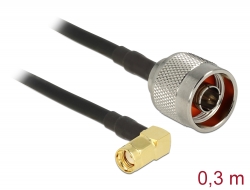 89578 Delock Antenna cable N Plug > RP-SMA Plug 90° CFD200 0.3 m low loss