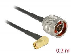 89579 Delock Antenna cable N Plug > RP-SMA Plug 90° RG-174 0.3 m