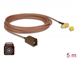 89683 Delock Anténní kabel FAKRA F samice > SMA 90° samice pro instalaci RG-316 5 m