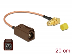 89684 Delock Anténní kabel FAKRA F samice > SMA 90° samice pro instalaci RG-316 20 cm