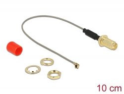 89830 Delock Antenski kabel RP-SMA ženski masivne glave feritna jezgra na I-PEX Inc., MHF® I muški 1.13 10 cm navoj duljine 10 mm