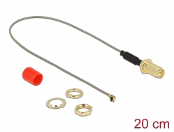 89831 Delock Anténní kabel RP-SMA samice feritové jádro na I-PEX Inc., MHF® I samec 1.13 20 cm délka závitu 10 mm