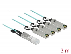 84058 Delock Cable óptico activo QSFP+ > 4 x SFP+ 3 m