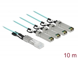 84073 Delock Aktivní optický kabel QSFP+ > 4 x SFP+ 10 m
