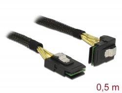 83622 Delock Cablu cu conector Mini SAS SFF-8087 > conector Mini SAS SFF-8087 în unghi, de 0,5 m