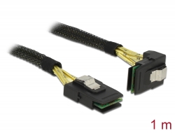 83642 Delock Cablu cu conector Mini SAS SFF-8087 > conector Mini SAS SFF-8087 în unghi, de 1 m