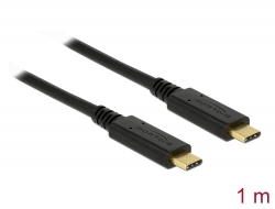 83661 Delock Câble USB 3.1 Gen 2 (10 Gbps) Type-C vers Type-C 1 m PD 3 A E-Marker