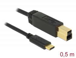 83674 Delock USB 3.1 Gen 2 (10 Gbps) cable Type-C to Type-B 0.5 m