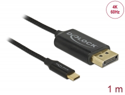 83709 Delock USB Type-C koax kábel DisplayPort-hoz (DP Alt Mode) 4K 60 Hz 1 m