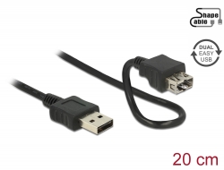 83662 Delock Kabel EASY-USB 2.0 Typ-A Stecker > EASY-USB 2.0 Typ-A Buchse ShapeCable 0,2 m