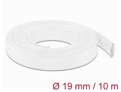 20805 Delock Protažitelné pletené opláštění, 10 m x 19 mm, bílá