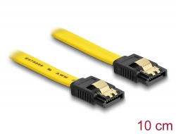 82797 Delock SATA 6 Gb/s kabel 10 cm gul
