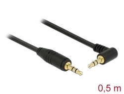 83752 Delock Stereo Jack Cable 3.5 mm 3 pin male > male angled 0.5 m black