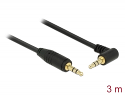 83758 Delock Stereo Jack Cable 3.5 mm 3 pin male > male angled 3 m black