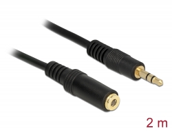 83766 Delock Stereo Jack Extension Cable 3.5 mm 3 pin male > female 2 m black