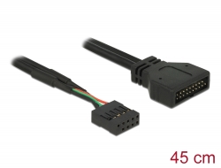 83776 Delock Cable USB 2.0 pin header female > USB 3.0 pin header male 45 cm