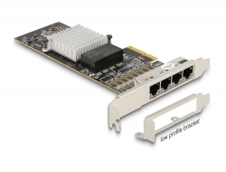 88606 Delock PCI Express x4-kort till 4 x RJ45 Gigabit LAN