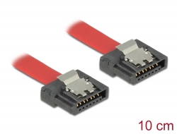 83832 Delock Kabel SATA, 6 Gb/s, 10 cm, červený FLEXI
