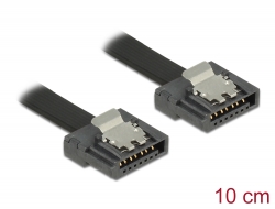 83838 Delock Cablu SATA 6 Gb/s 10 cm, negru FLEXI