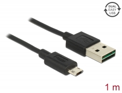 83844 Delock Kabel EASY-USB 2.0 Typ-A Stecker > EASY-USB 2.0 Typ Micro-B Stecker 1 m schwarz