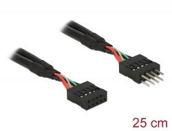 83873 Delock USB 2.0 10 Pin Verlängerungskabel Pfostenstecker > Pfostenbuchse 25 cm