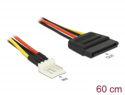 83879 Delock Power Cable SATA 15 pin receptacle > 4 pin floppy male 60 cm