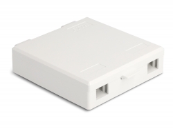 87139 Delock Optical Fiber Connection Box for wall mounting for 2 x SC Simplex or LC Duplex white 